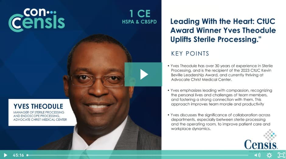 CtUC Award Winner: Yves Theodule Uplifts Sterile Processing